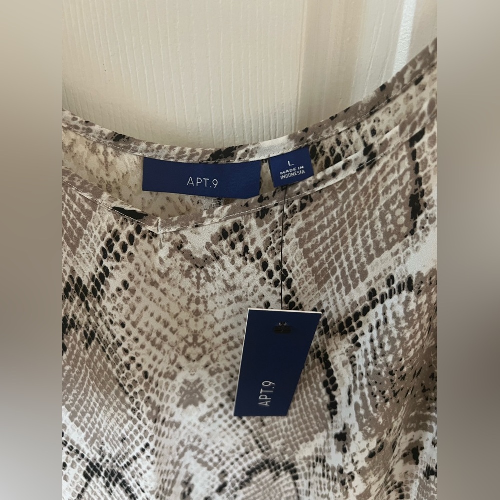 Apt. 9 Neutral Snake Print Blouse